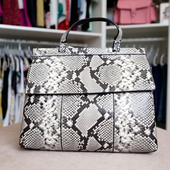 Tory Burch Handbags - Tory Burch Block T Embossed bag phyton Snakeskin